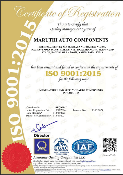 ISO 9001:2015 - Maruthi Auto Components